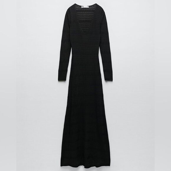 Zara Pointelle Knit Dress - Picture 6 of 10